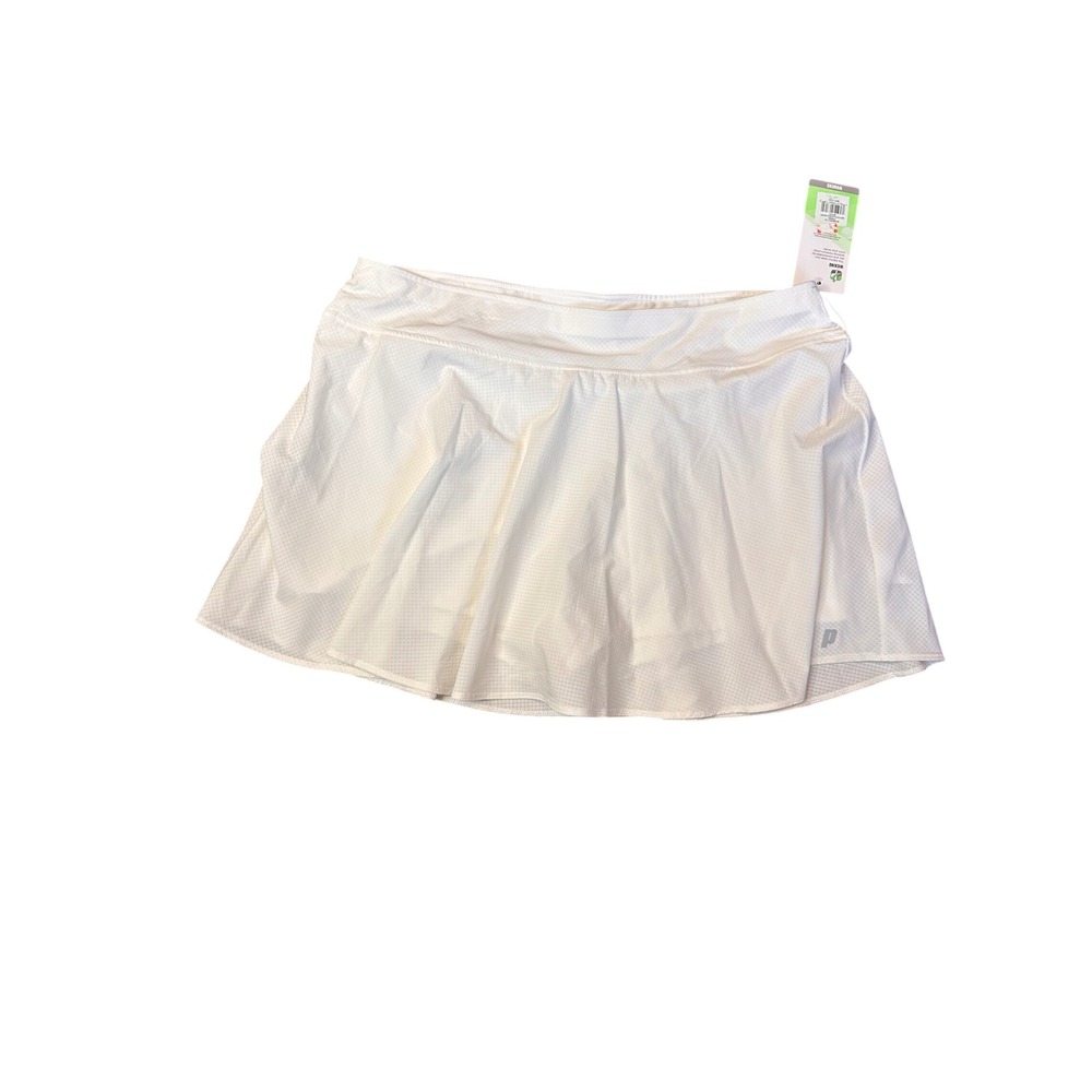 NEW Prince Women XL Match Flounce Skort White Tennis Pickleball Wicking WPT17201